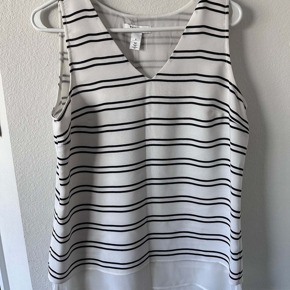 White House Black Market Striped Sleeveless Top